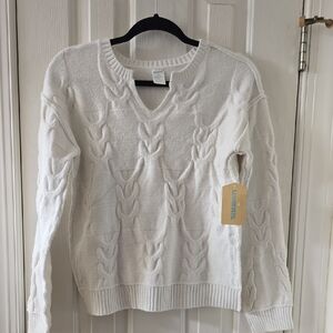 THEREABOUTS BRAND GIRLS WHITE LONG SLEEVES PULLOVER SWEATER SIZE LARGE PLUS